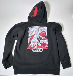 Hypland x Inuyasha Hoodie Men's M Black Anime Graphic Pullover Official Collab